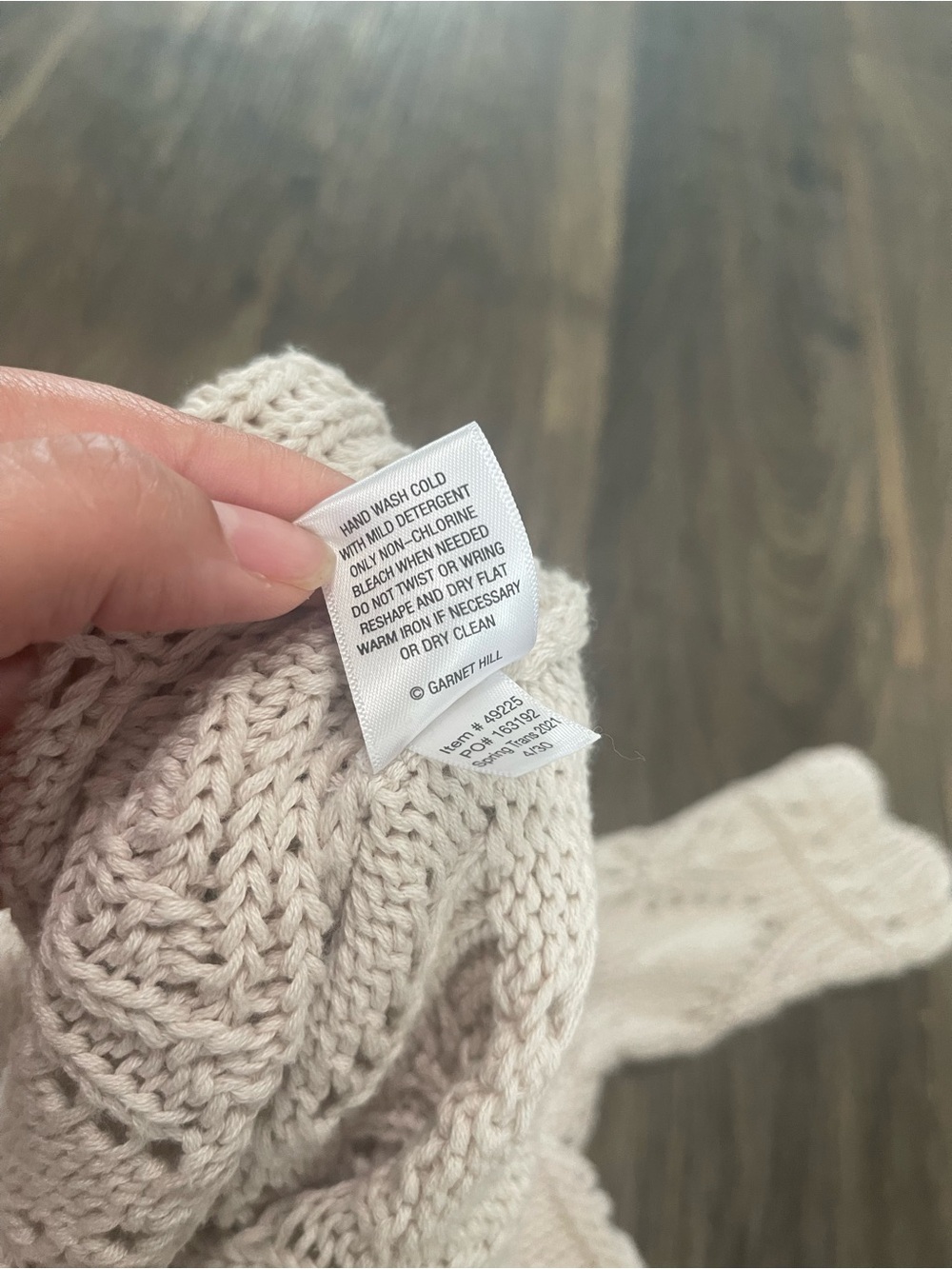 Garnet Hill 100% Organic Cotton Crochet Knit - Picture 8 of 16